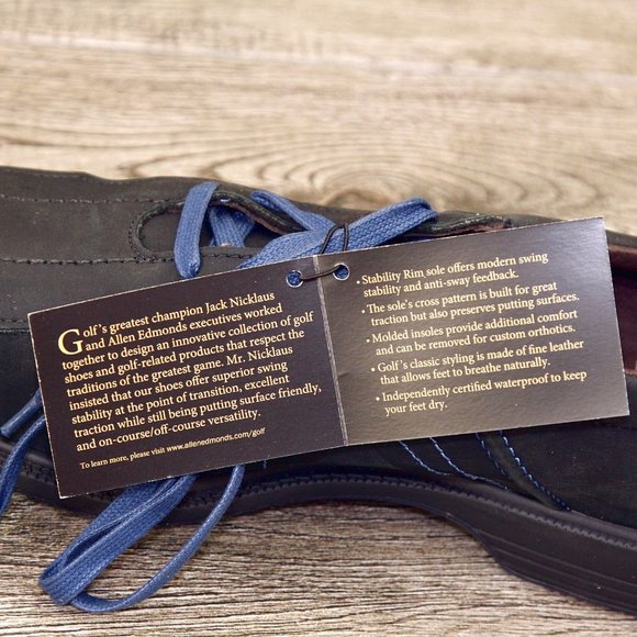 *NIB* $395 Allen Edmonds DESERT MOUNTAIN Golf 9 EEE Wide Black * add $15 Trees main image 5